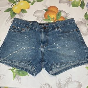 American Eagle Bleach Splatter Jean Shorts sz 4 EUC